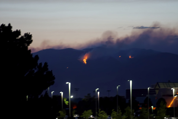 Waldo Canyon Fire as seen from Peterson Air Force Base after sunset 25 June 2012.